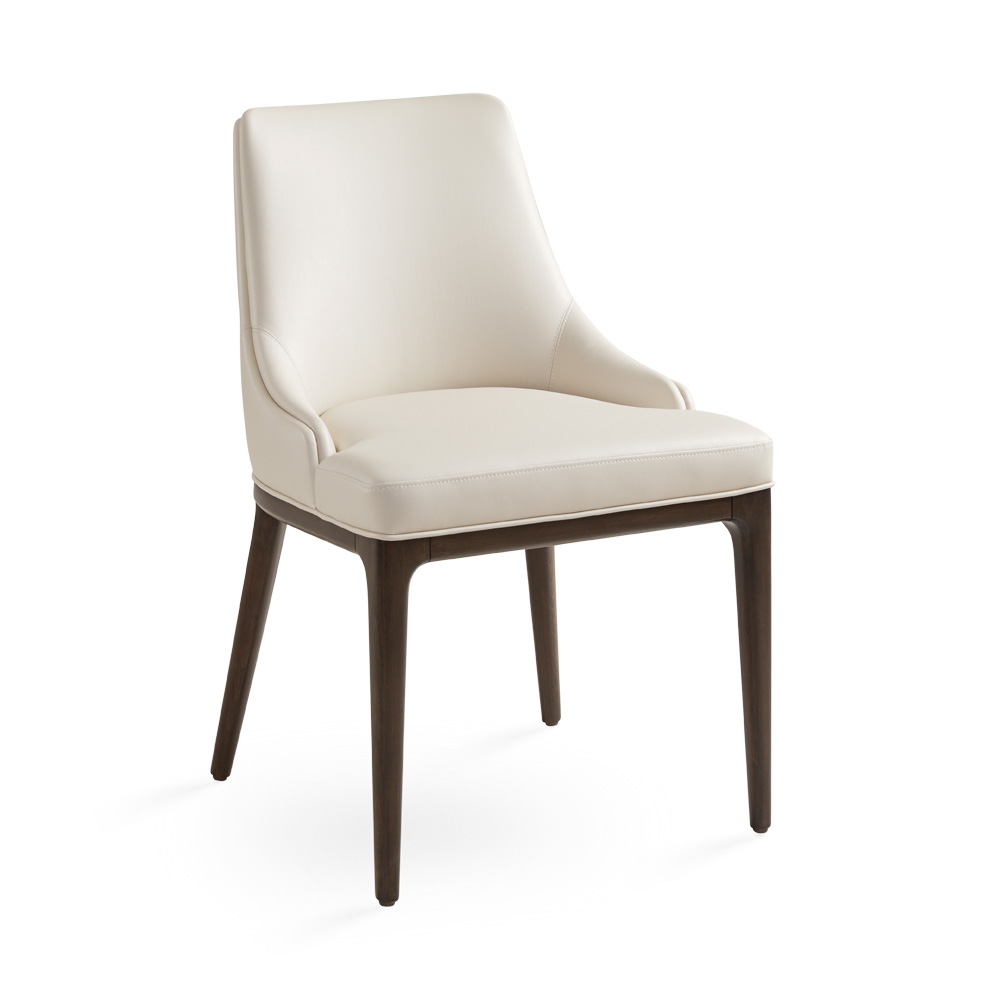 Everett Dining Chair: Taupe Leatherette